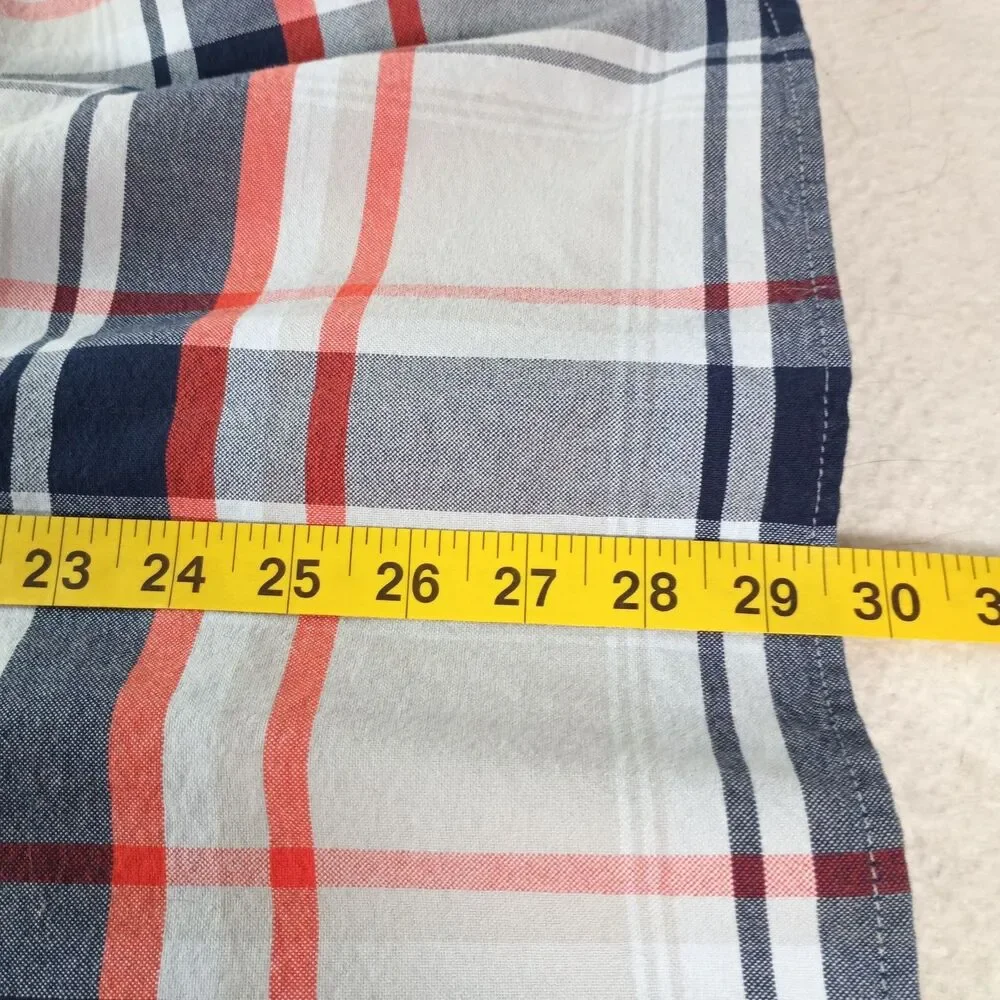 The North Face Mens XL Plaid Flannel Shirt Red Blue Gray Button Up Outdoor